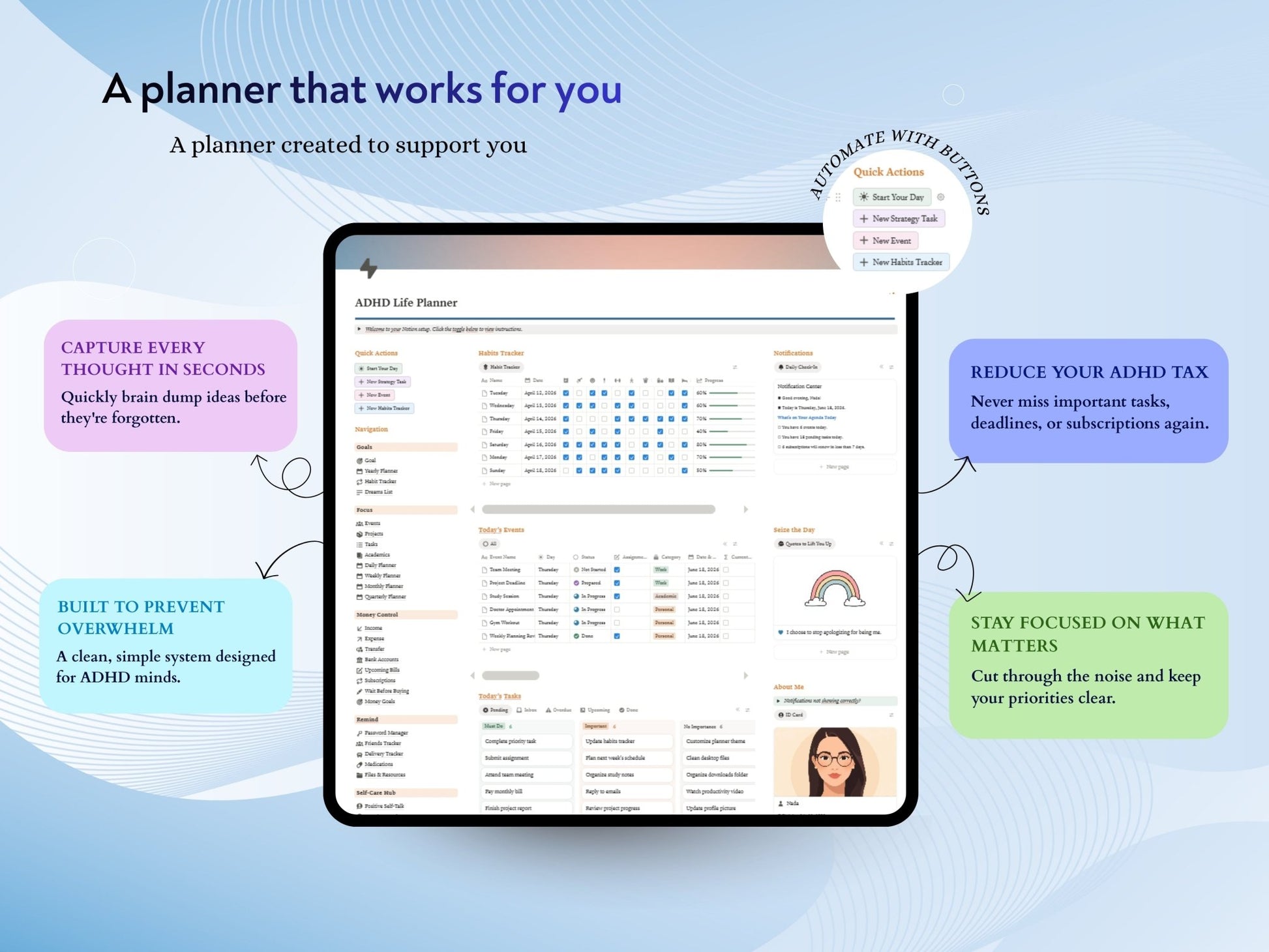 ADHD Notion Template That Keeps You Focused & Organized. - My Store